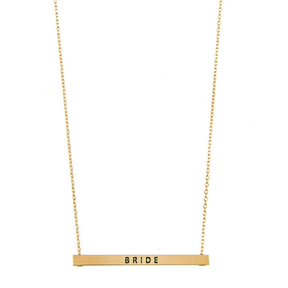 BRIDE bar necklace